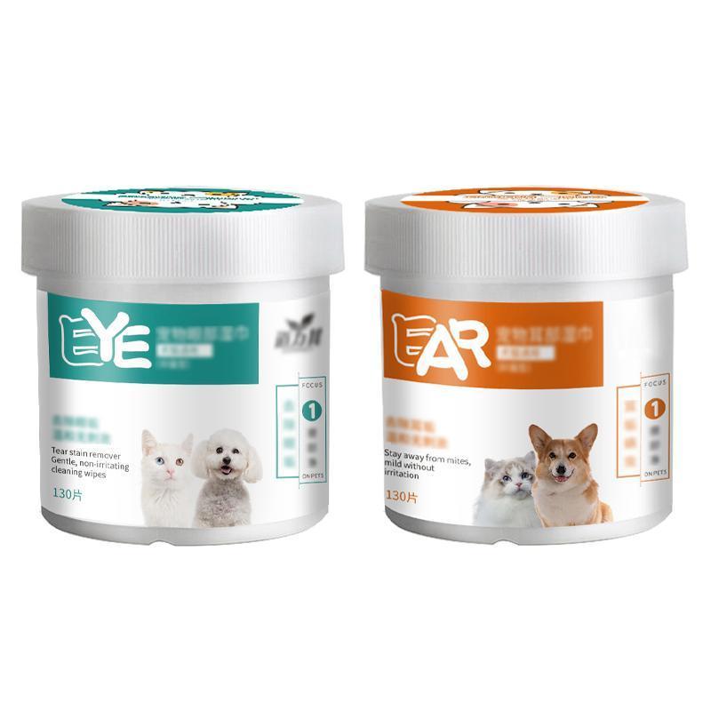 130pcs Wet Wipes Pet Eye/Ear Dog Cat Cleaning Paper Wipes - Eye Wipes