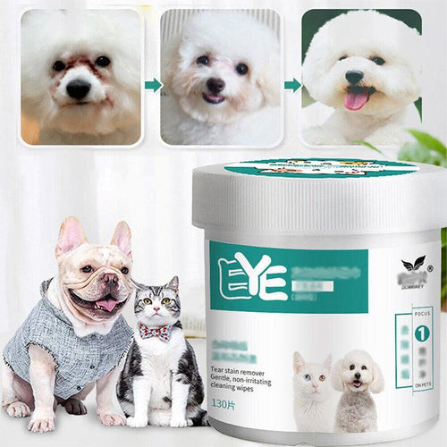 130pcs Wet Wipes Pet Eye/Ear Dog Cat Cleaning Paper Wipes - Eye Wipes