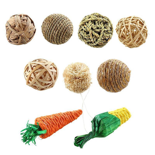 4/5PCS Pet Rabbit Chewing Ball Biting Toys - 4PCS