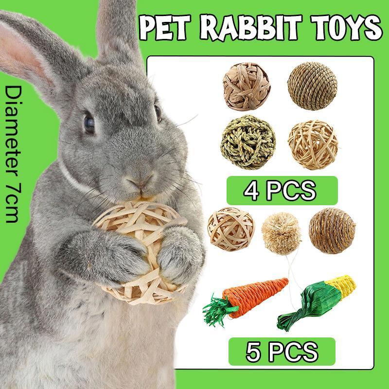 4/5PCS Pet Rabbit Chewing Ball Biting Toys - 5PCS