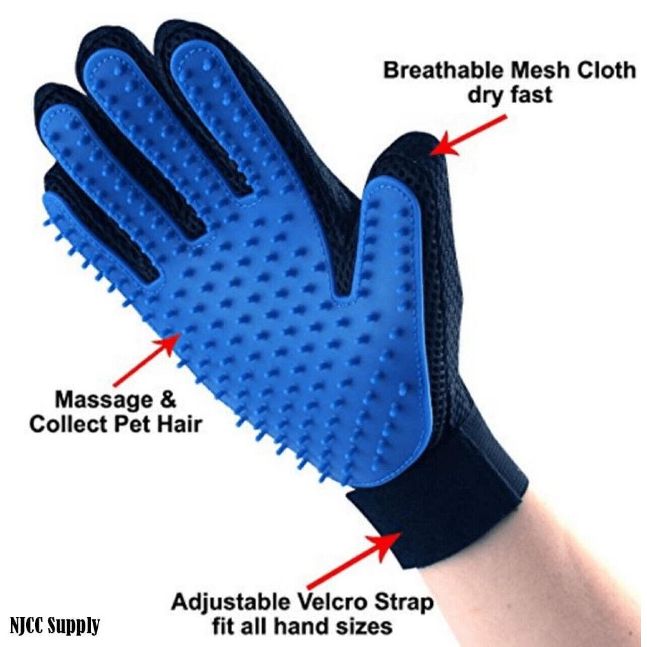 Dog Cat Massage Hair Removal Grooming Comb Touch Cleaning Brush Magic Glove - Green Left Hand