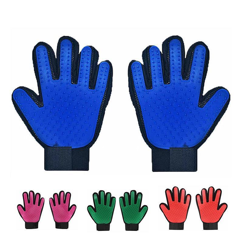 Dog Cat Massage Hair Removal Grooming Comb Touch Cleaning Brush Magic Glove - Pink Right Hand
