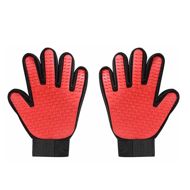 Dog Cat Massage Hair Removal Grooming Comb Touch Cleaning Brush Magic Glove - Pink Right Hand