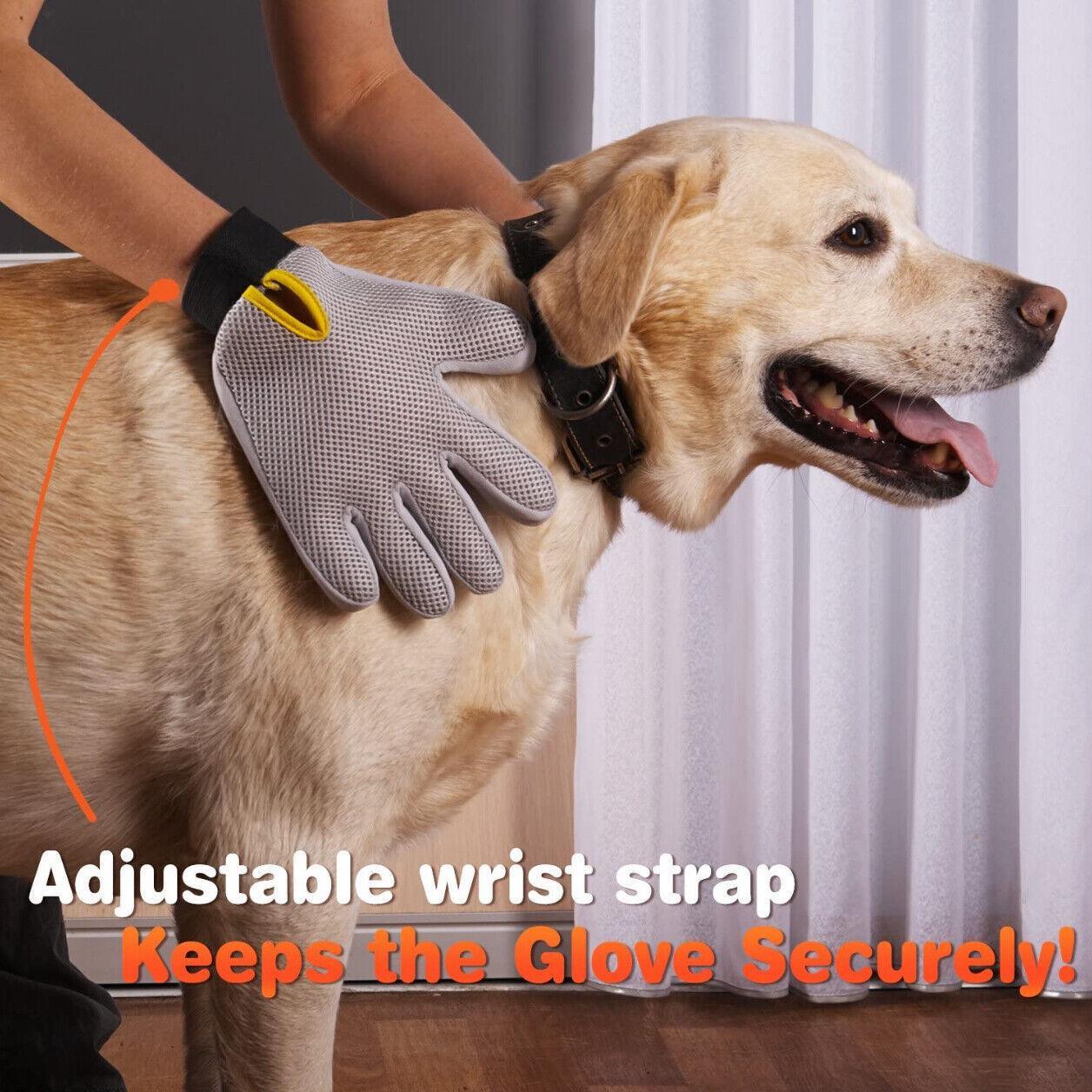 Dog Cat Massage Hair Removal Grooming Comb Touch Cleaning Brush Magic Glove - Red Left Hand