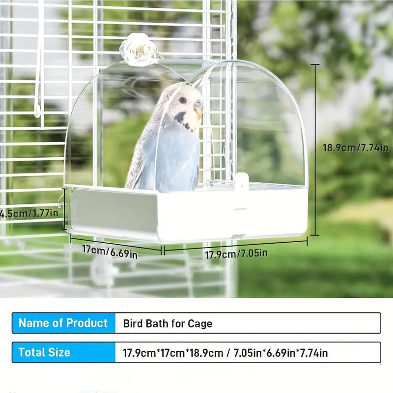 3in1 Parrot Bath Basin Bird Bathtub Cage Bird Feeder Water Bowl - Overdress