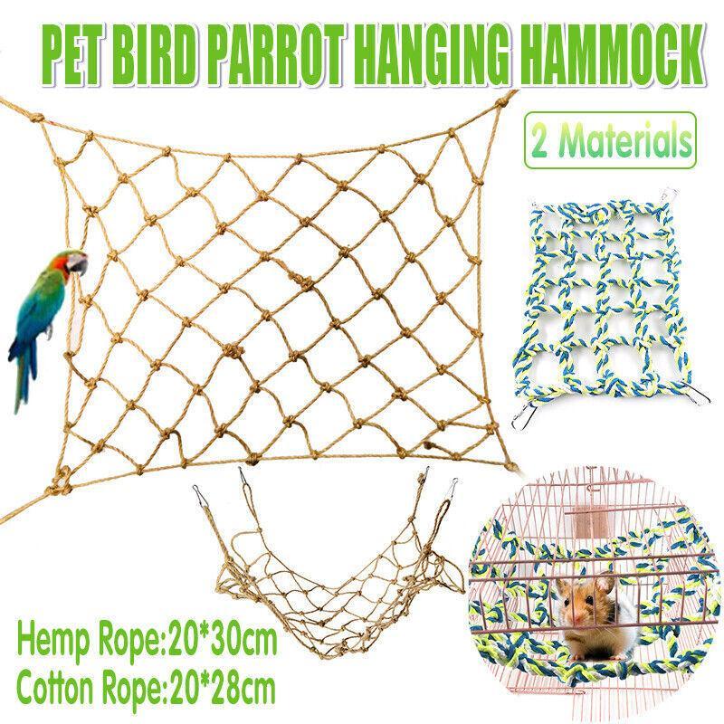 Hanging Climbing Net for Birds and Small Pets Cotton Rope Cage Hammock - Cotton Rope
