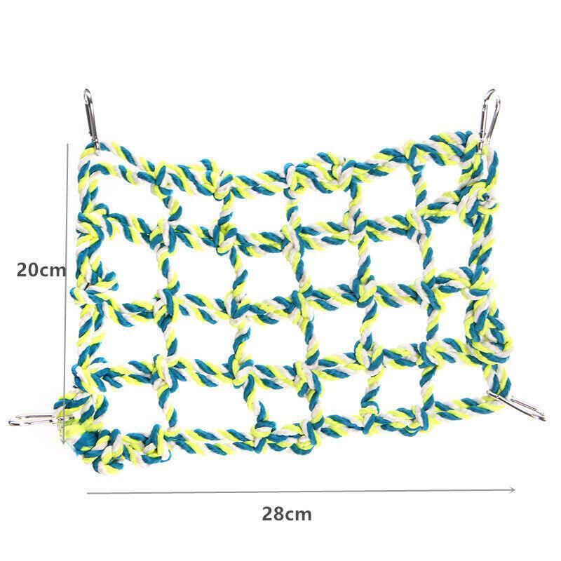 Hanging Climbing Net for Birds and Small Pets Cotton Rope Cage Hammock - Cotton Rope