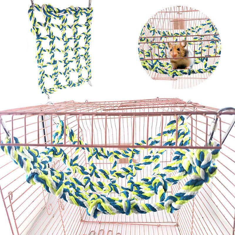 Hanging Climbing Net for Birds and Small Pets Hemp Rope Cage Hammock - Hemp Rope