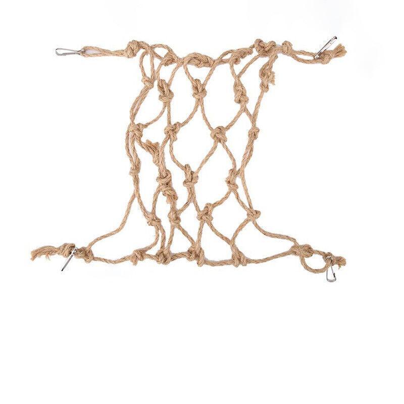 Hanging Climbing Net for Birds and Small Pets Hemp Rope Cage Hammock - Hemp Rope