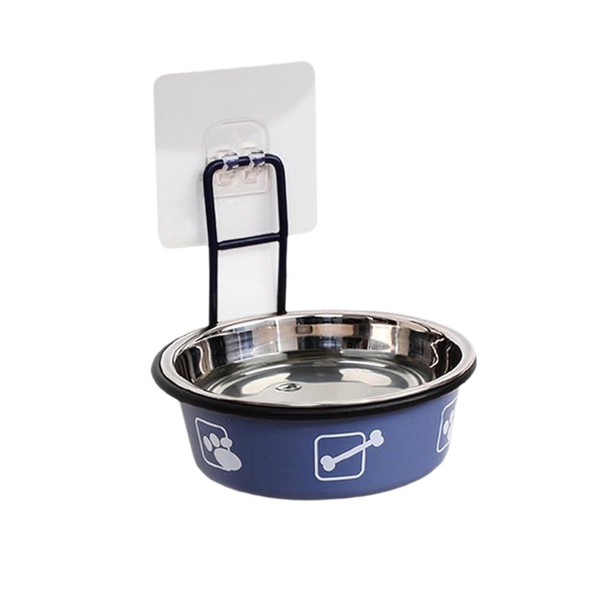 Stainless Steel Pet Bowl Hanging Cat Food Water Bowl Durable for Dogs and Cats - Red-14cm