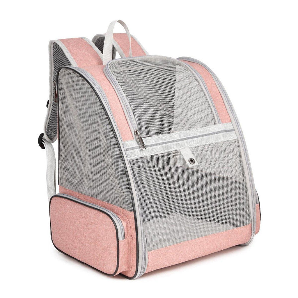 Large Foldable Portable Cat Dog Bag Outdoor Shoulder Backpack - Pink
