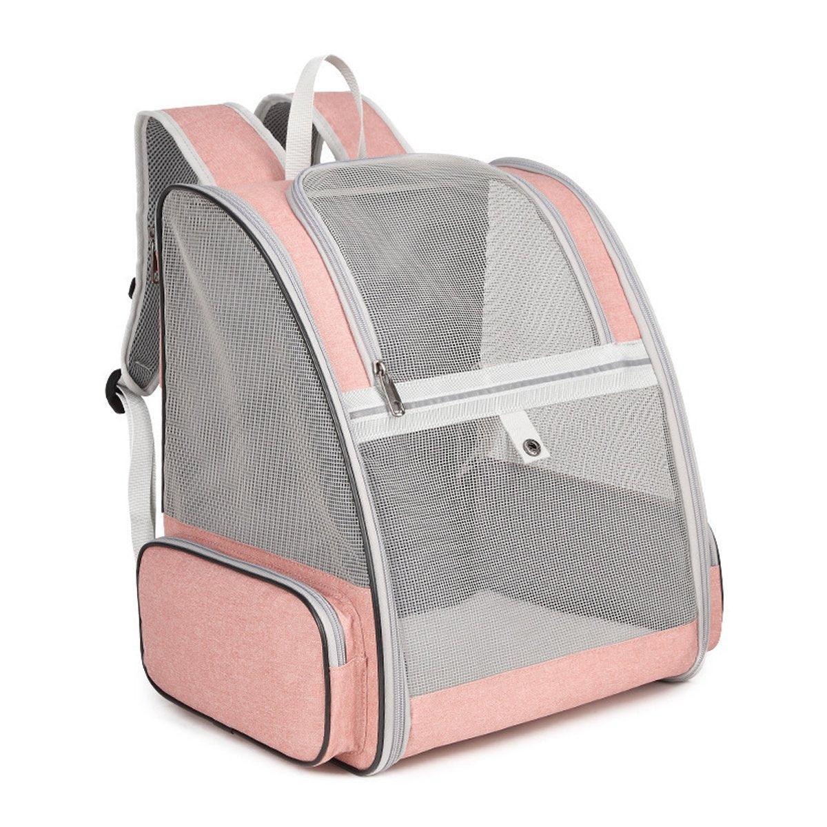 Large Foldable Portable Cat Dog Bag Outdoor Shoulder Backpack - Pink