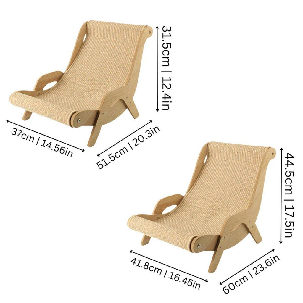 Cat Scratching Recliner Sofa 2 in 1 Lounge Bed Durable  - L