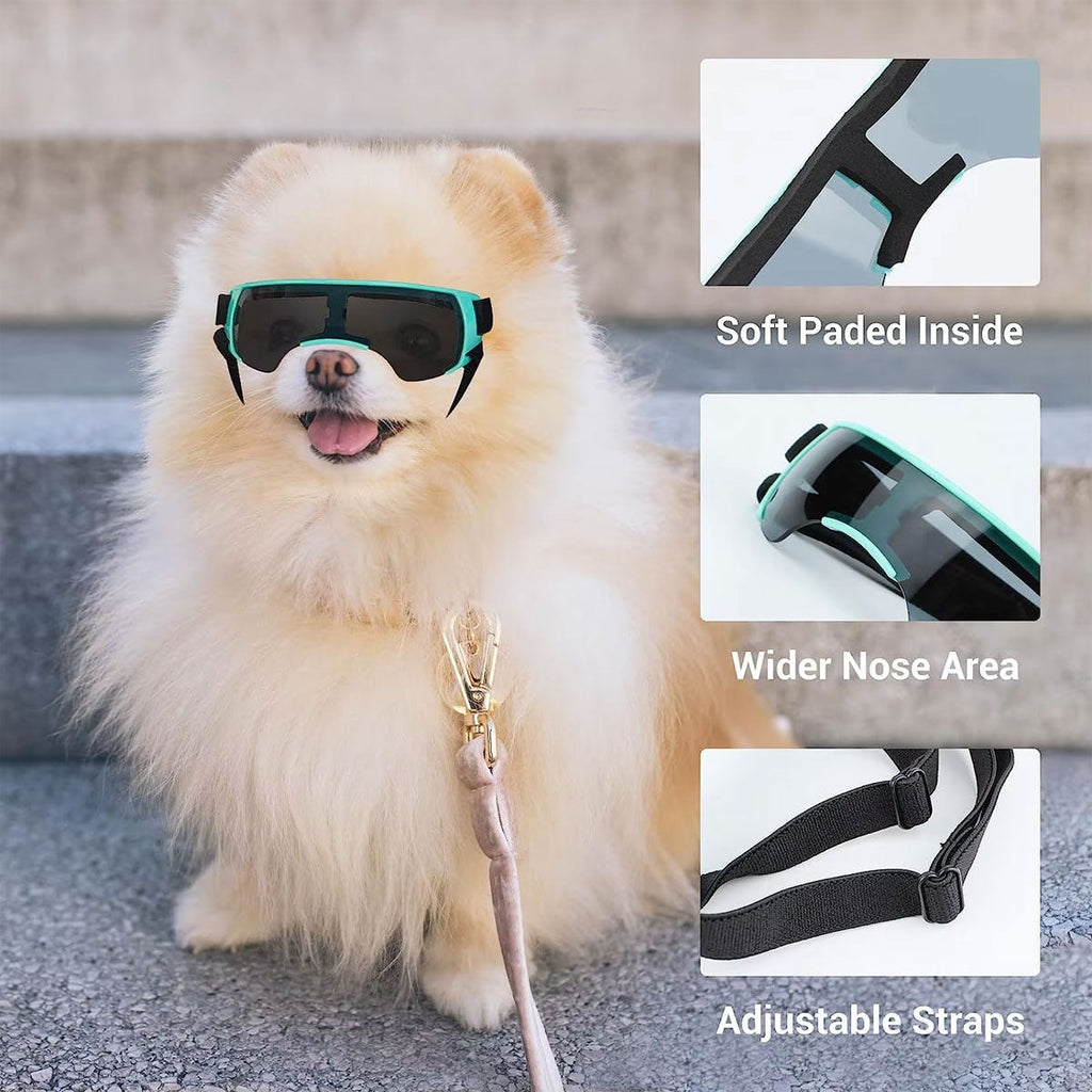 Dog Sunglasses Goggles UV Eye Shield for Small Dogs - Blue