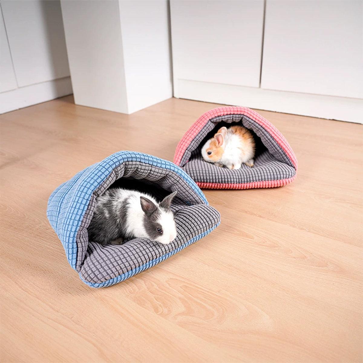 Pet Kennel Sleeping Bag Semi Enclosed Bed for Cats and Puppies - Blue