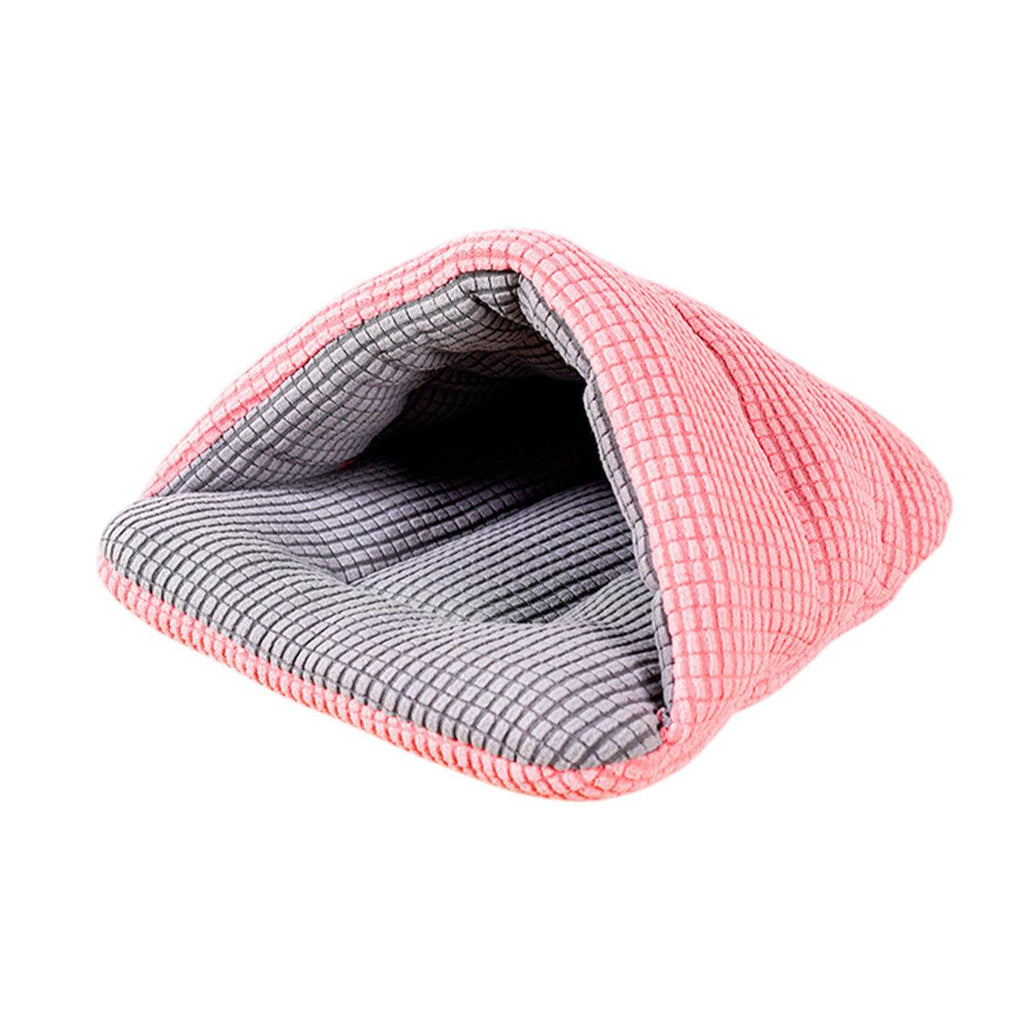 Pet Kennel Sleeping Bag Semi Enclosed Bed for Cats and Puppies - Blue