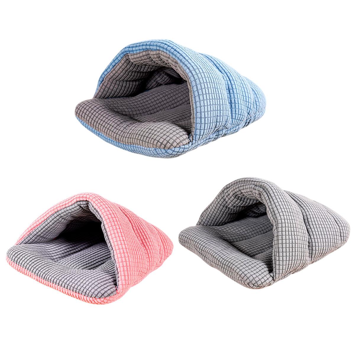 Pet Kennel Sleeping Bag Semi Enclosed Bed for Cats and Puppies - Grey
