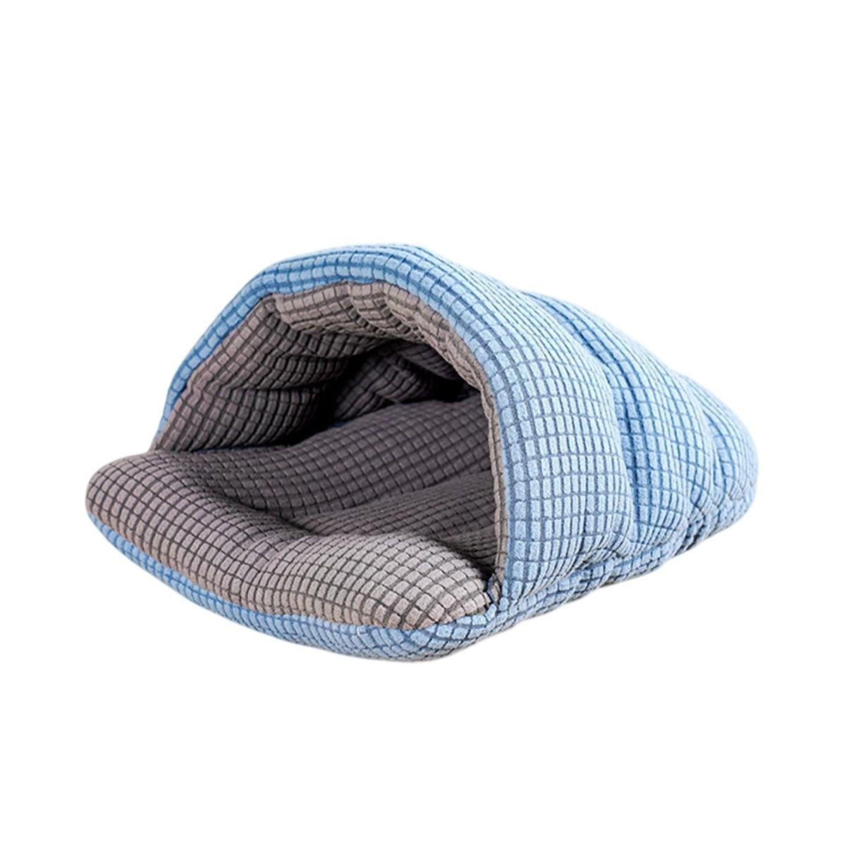 Pet Kennel Sleeping Bag Semi Enclosed Bed for Cats and Puppies - Grey
