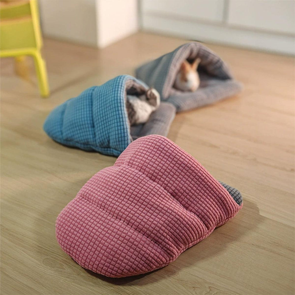 Pet Kennel Sleeping Bag Semi Enclosed Bed for Cats and Puppies - Pink