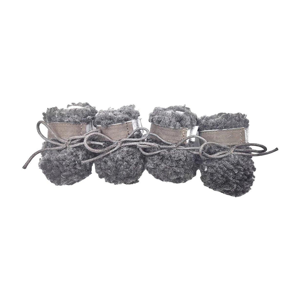 Winter Pet Dog Non-Slip Cotton Shoes - Brown-S