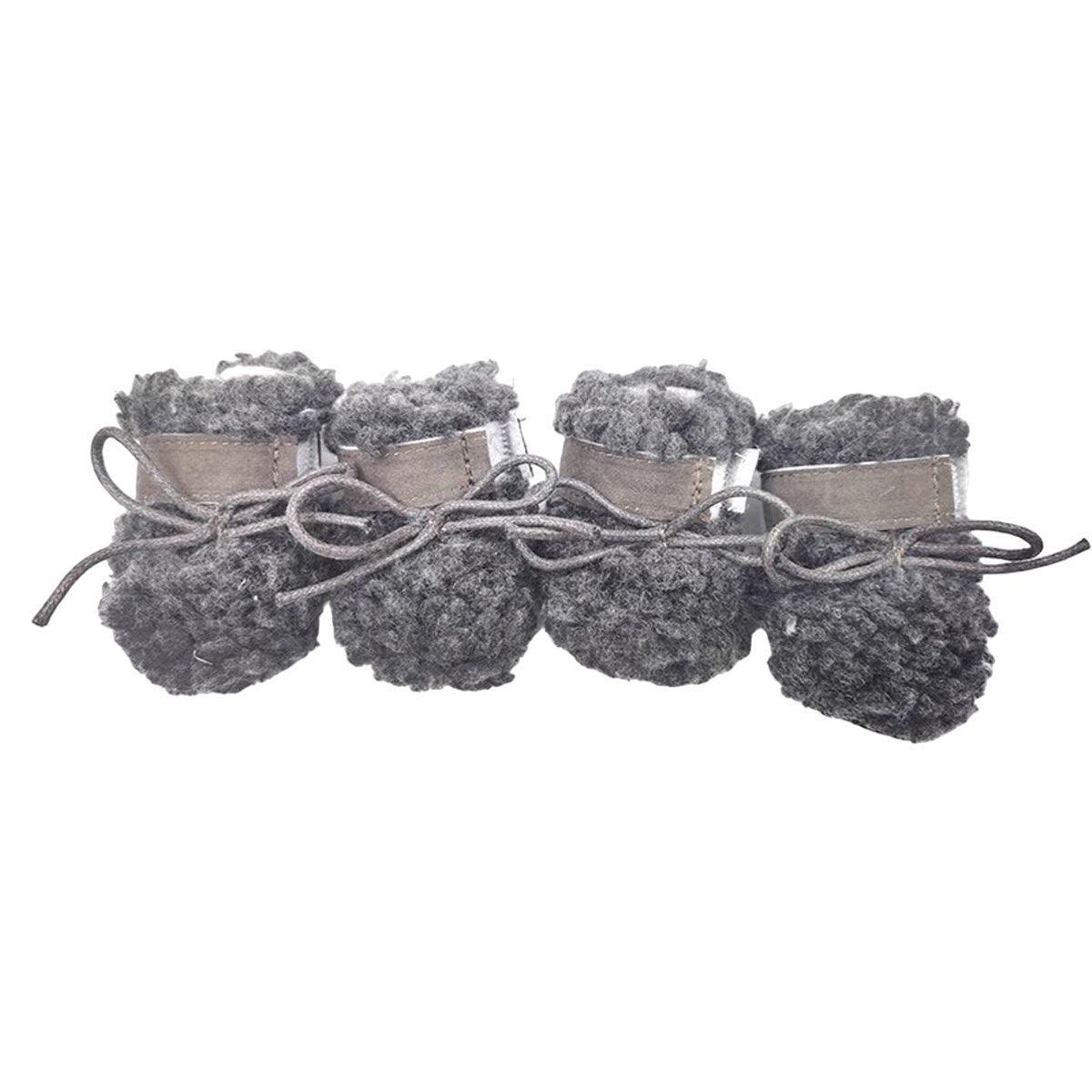 Winter Pet Dog Non-Slip Cotton Shoes - Brown-S