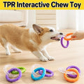 Interactive Dog Toys TRP Rubber Ring Teething Chew Play Fetch - Orange-Purple