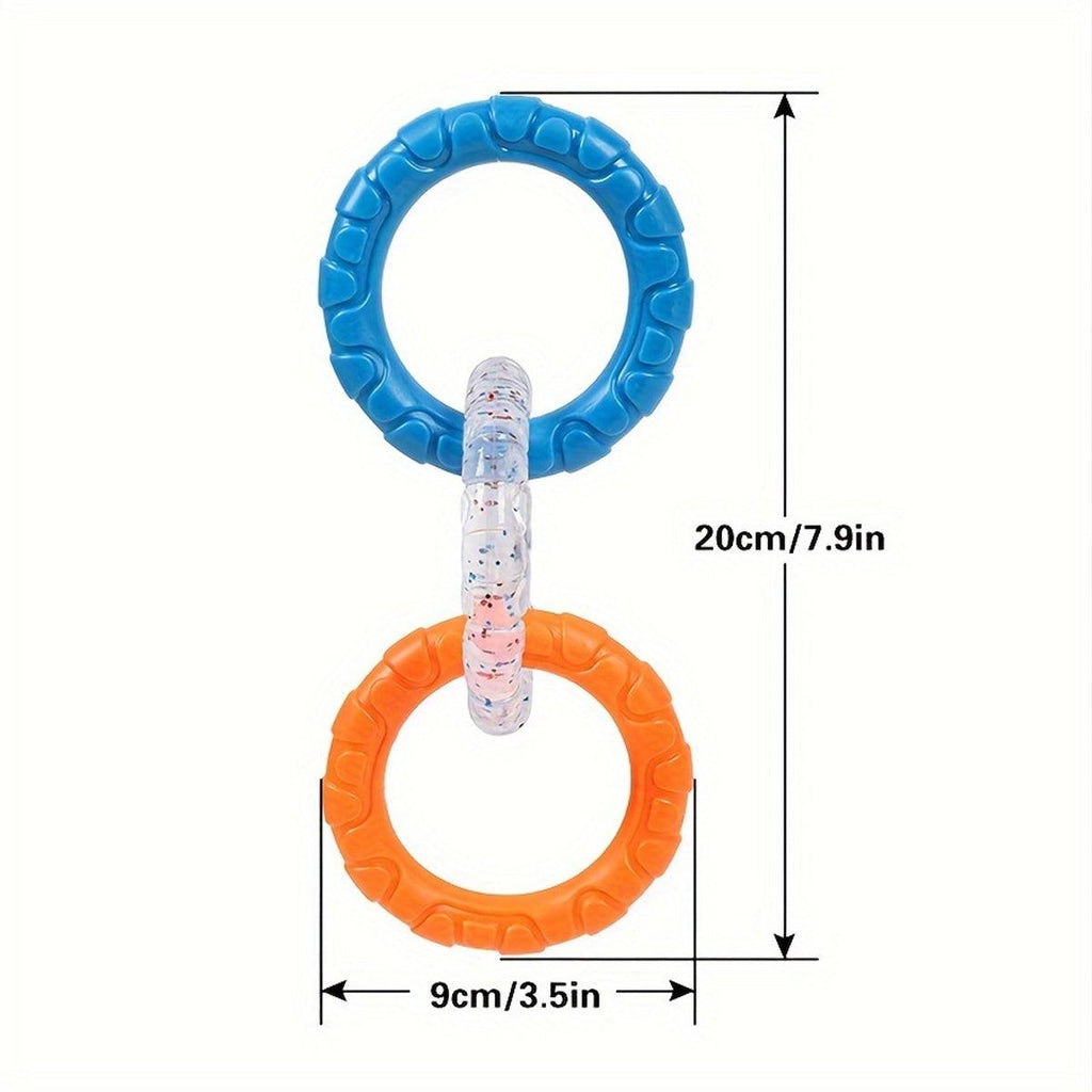 Interactive Dog Toys TRP Rubber Ring Teething Chew Play Fetch - Orange-Purple