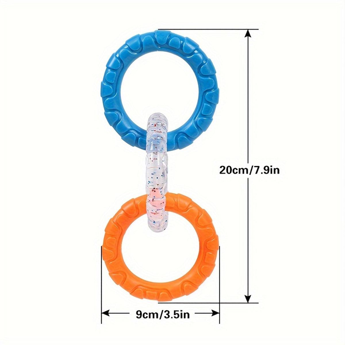 Interactive Dog Toys TRP Rubber Ring Teething Chew Play Fetch - Orange-Purple