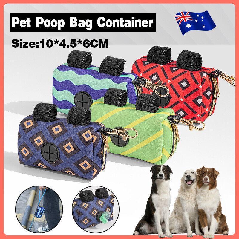 Dog Poop Bag Container Dispenser Puppy Pick-Up Poo Waste - Red