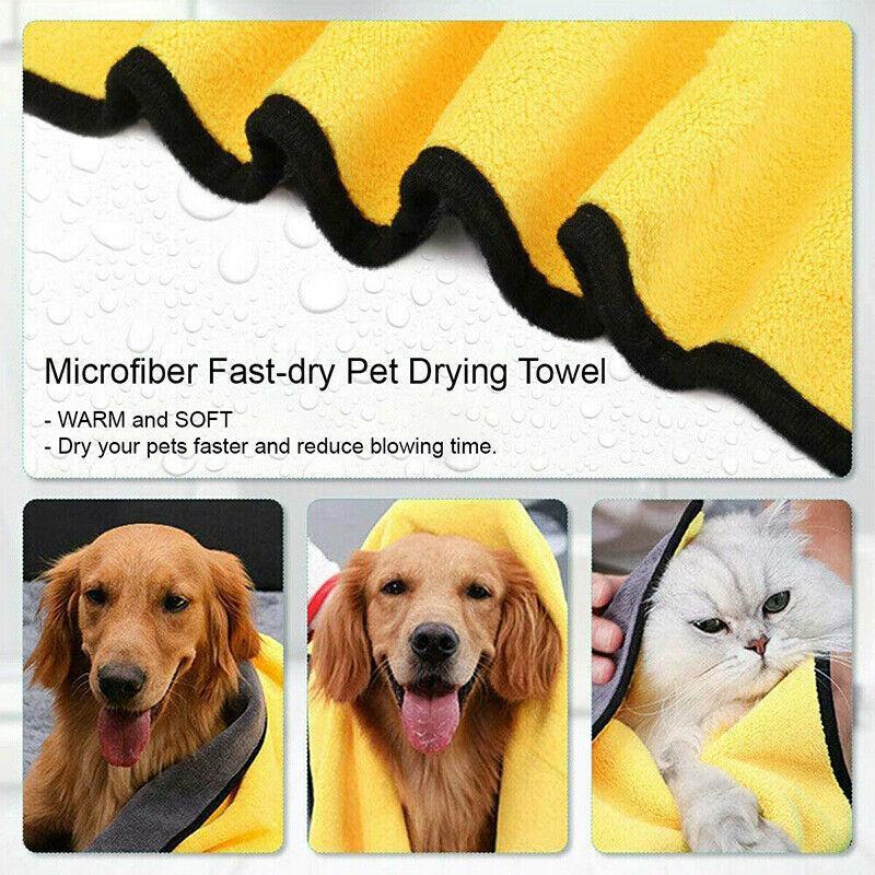 Dog Cat Drying Towel Ultra-Absorbent Water Bath Microfiber Soft Cloth - 30 X 60CM