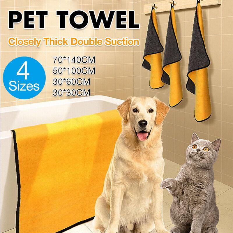 Dog Cat Drying Towel Ultra-Absorbent Water Bath Microfiber Soft Cloth - - 70 X 140CM