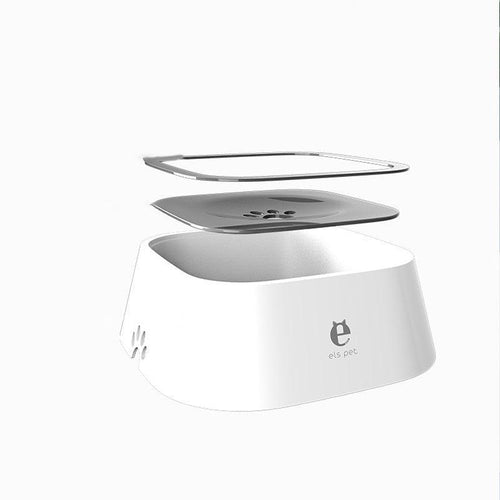 1.5L Pet Water Bowl No-Spill Design with Non-Slip Base - White