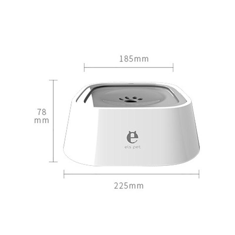 1.5L Pet Water Bowl No-Spill Design with Non-Slip Base - White