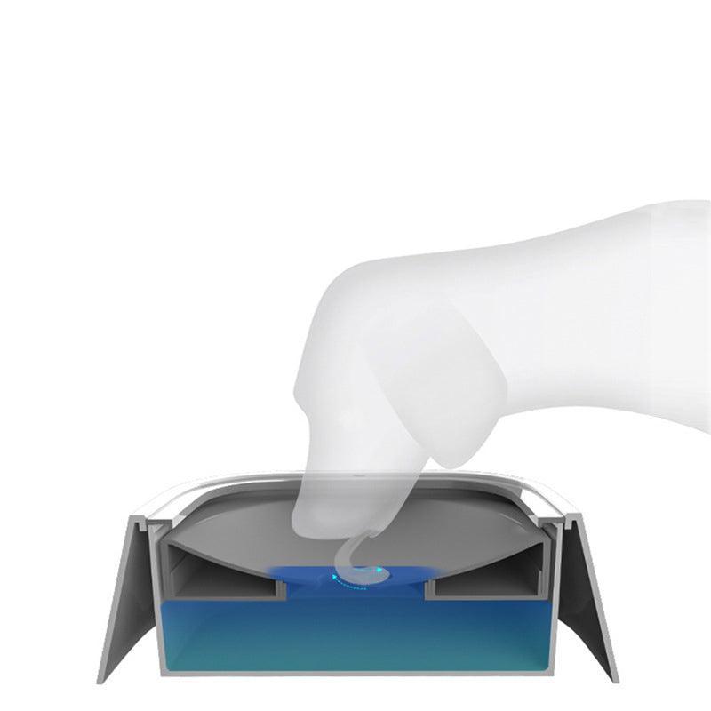 1.5L Pet Water Bowl No-Spill Design with Non-Slip Base - White