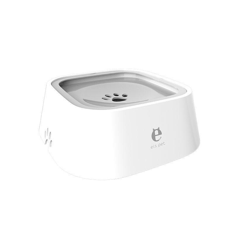 1.5L Pet Water Bowl No-Spill Design with Non-Slip Base - White