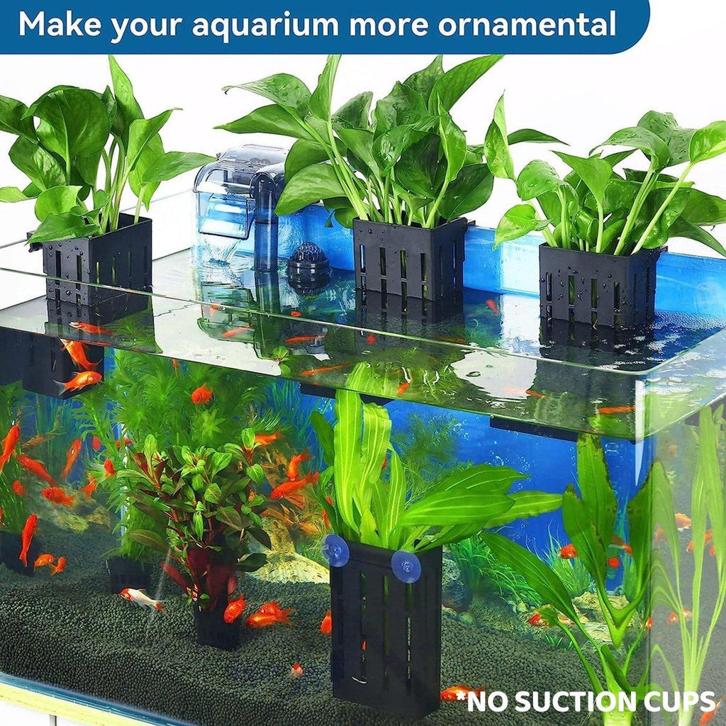 Plant Storage Rack Fish Tank Aquarium Basket Holder - Black