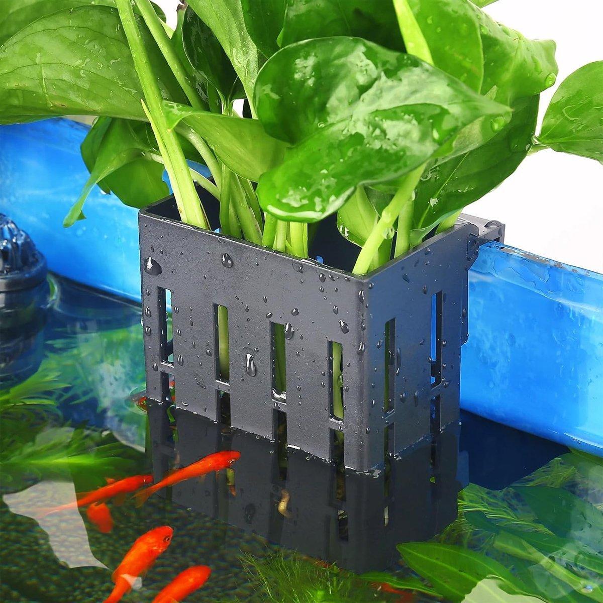 Plant Storage Rack Fish Tank Aquarium Basket Holder - Black