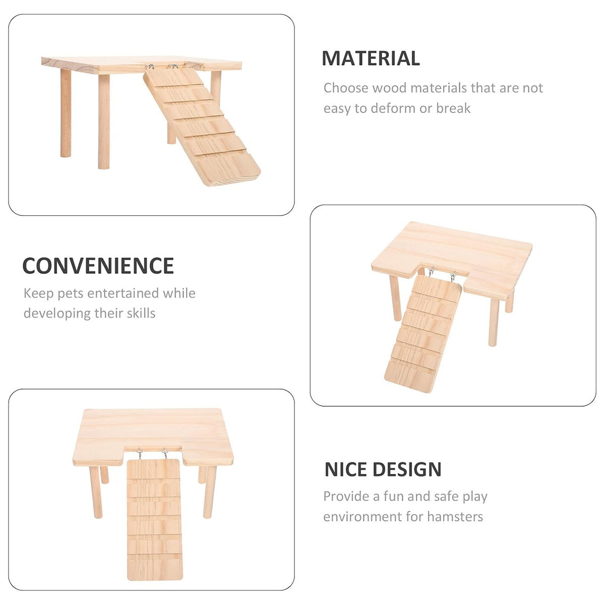 Guinea Pig Wood Stand Platform with Ladder Small - Accessories - L-shape