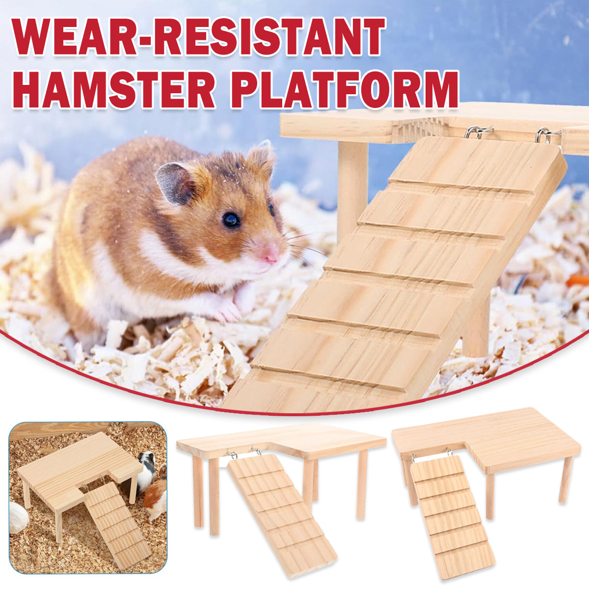 Guinea Pig Wood Stand with Ladder - Accessories - U-shape