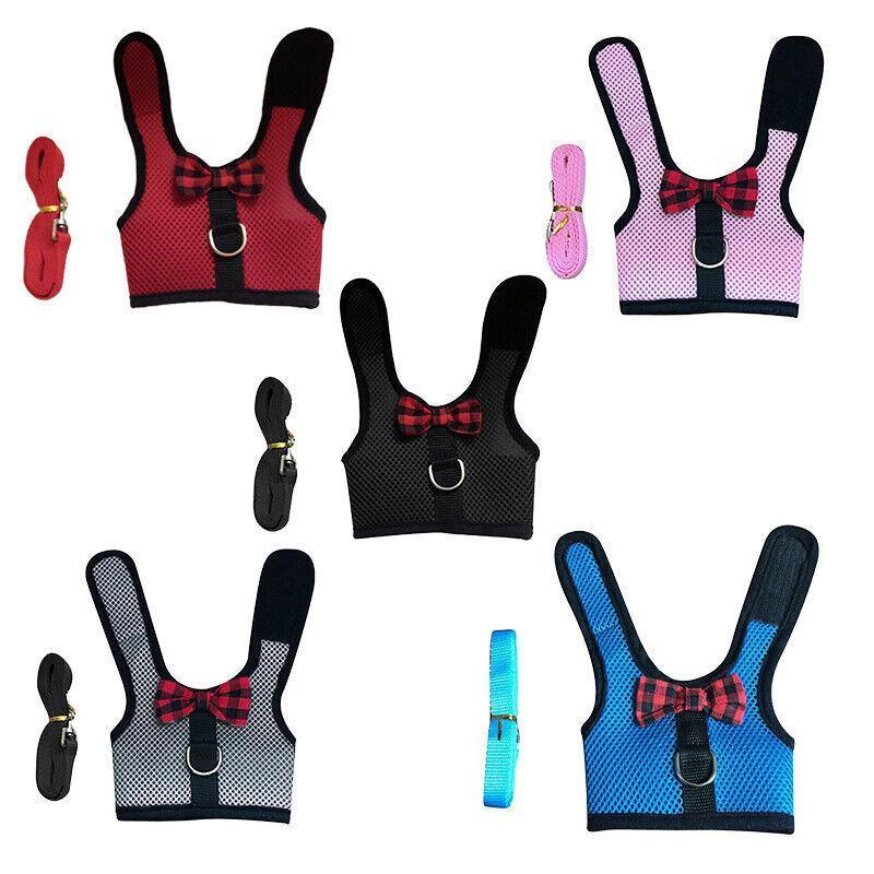 Rabbit Vest Harness Leash for Guinea Pig Traction Rope M - Pink