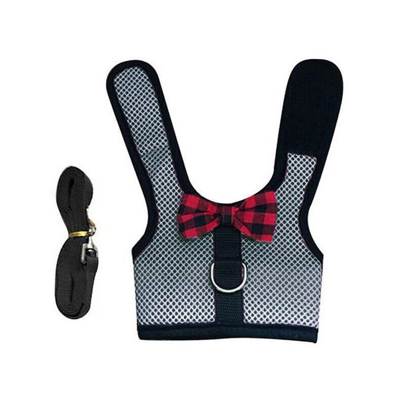 Rabbit Vest Harness Leash for Guinea Pig Traction Rope M - Red