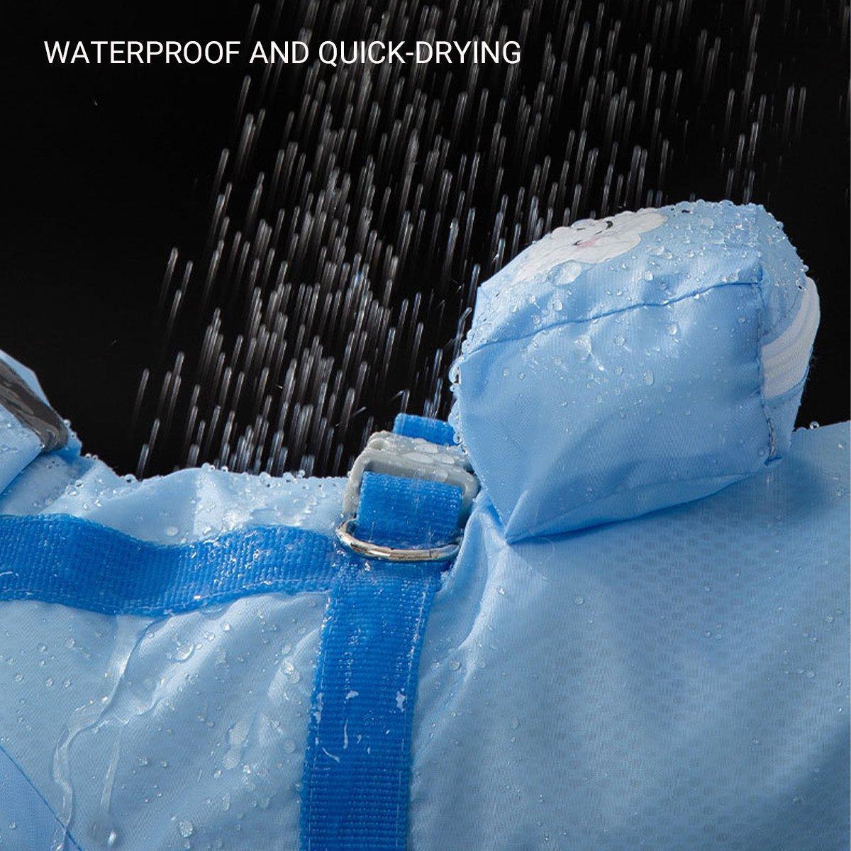Waterproof Dog Raincoat with Feet Full Coverage for Small Dogs - Blue - M