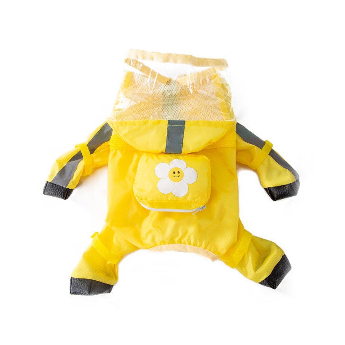 Waterproof Dog Raincoat with Feet Full Coverage for Small Dogs - Blue - M