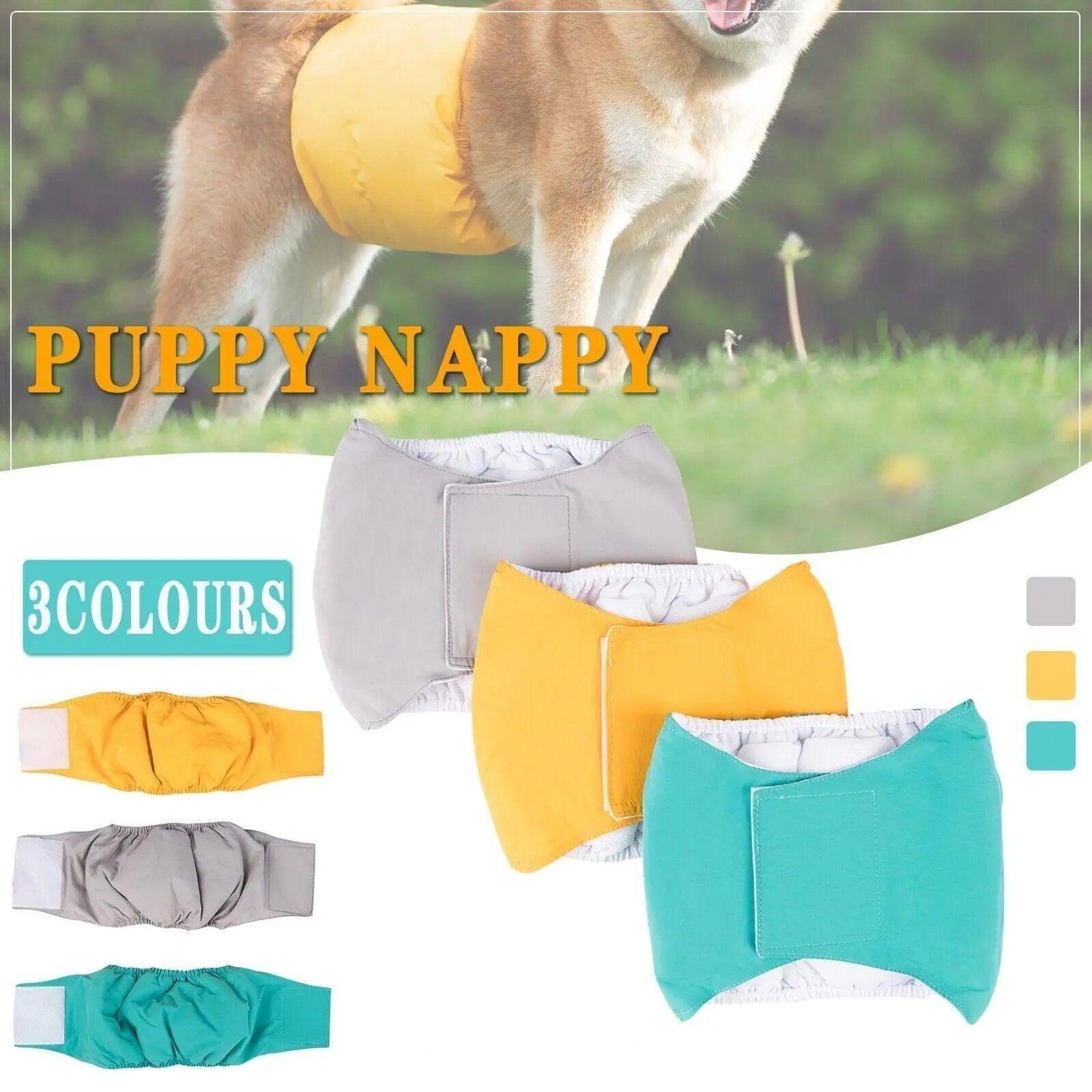 XS Male Dog Puppy Nappy Diaper Belly Wrap Band - Grey
