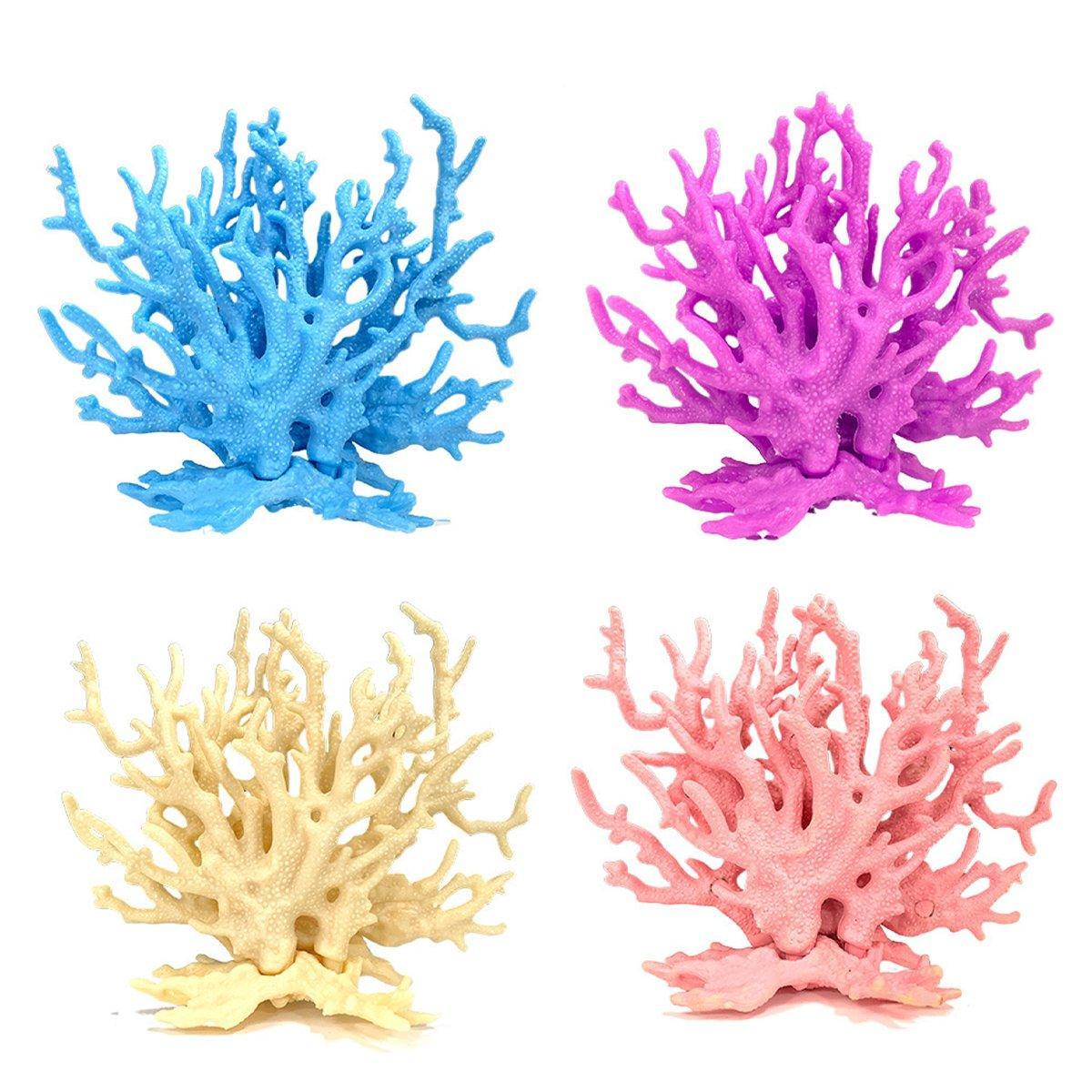 Soft Coral Realistic Water Plants Aquarium Decoration Fish Tank - Beige