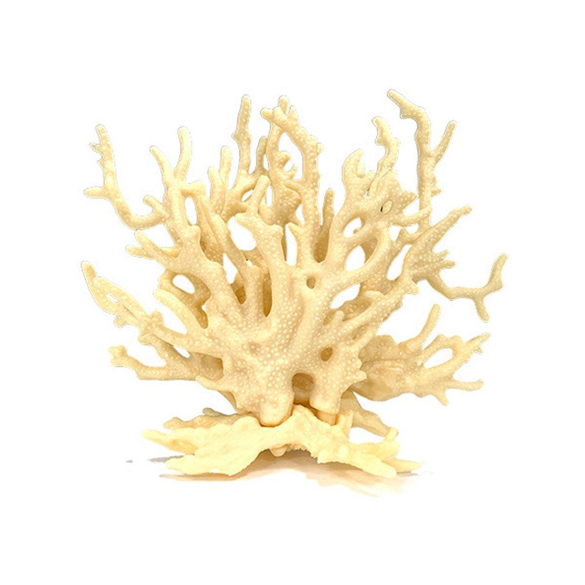Soft Coral Realistic Water Plants Aquarium Decoration Fish Tank - Beige