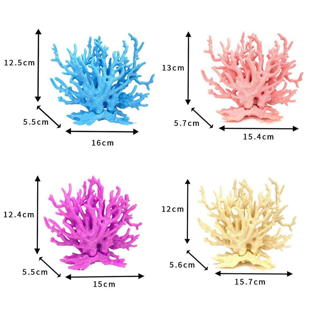 Soft Coral Realistic Water Plants Aquarium Decoration Fish Tank - Blue