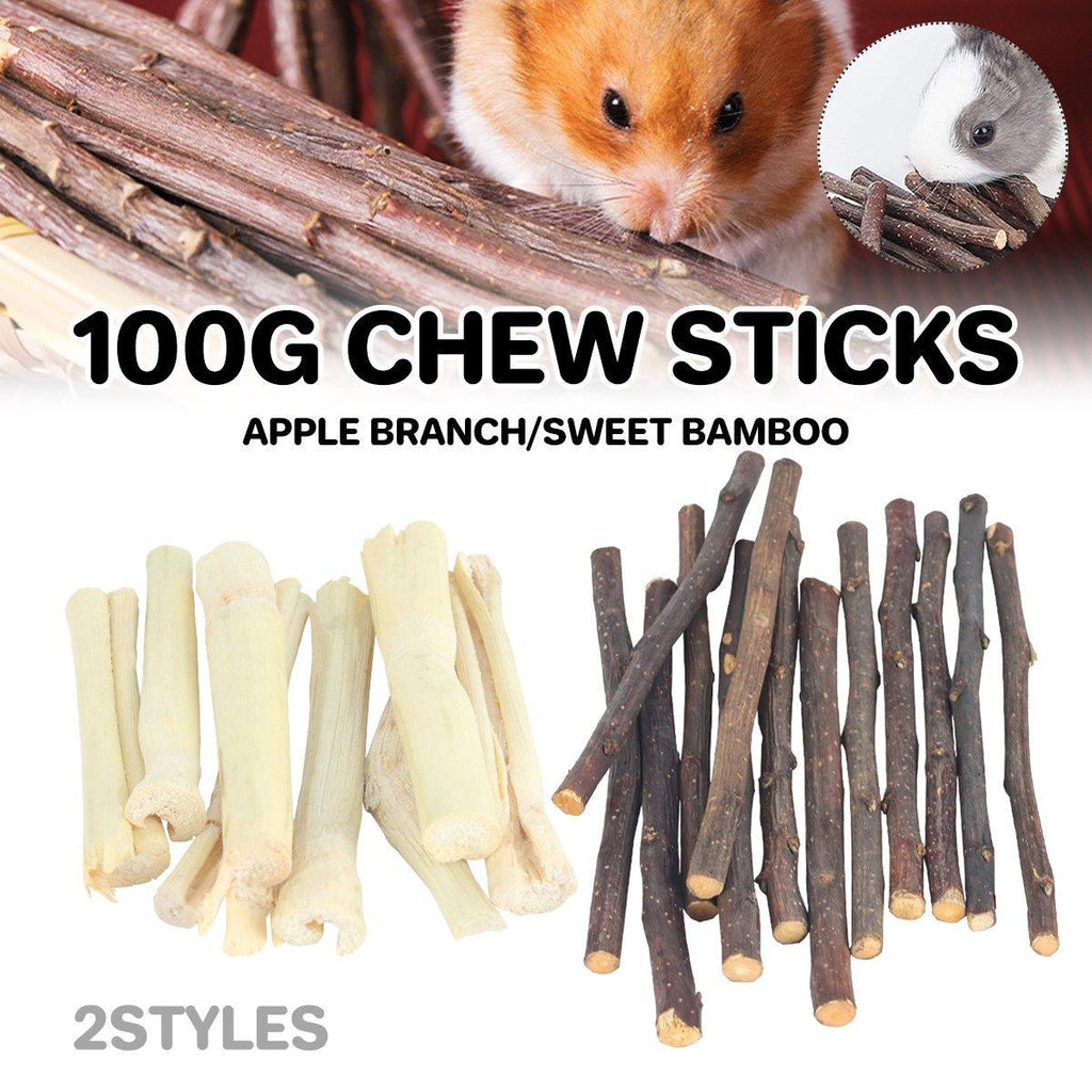 Natural Rabbit Molar Snacks Guinea Pig Branches Sweet Bamboo Grinding Teeth Wood - Black