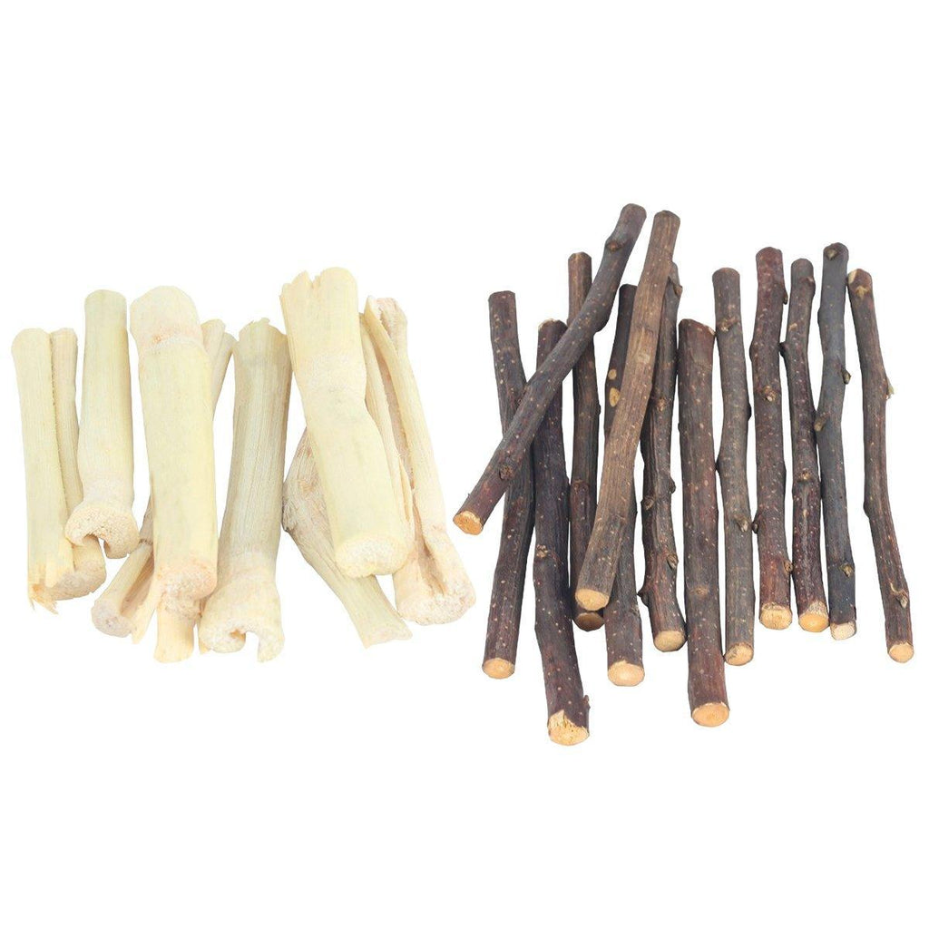 Natural Rabbit Molar Snacks Guinea Pig Branches Sweet Bamboo Grinding Teeth Wood - Black