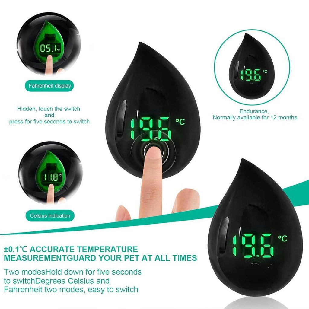 Mini Digital Fish Tank Aquarium Thermometer Gauge - Black